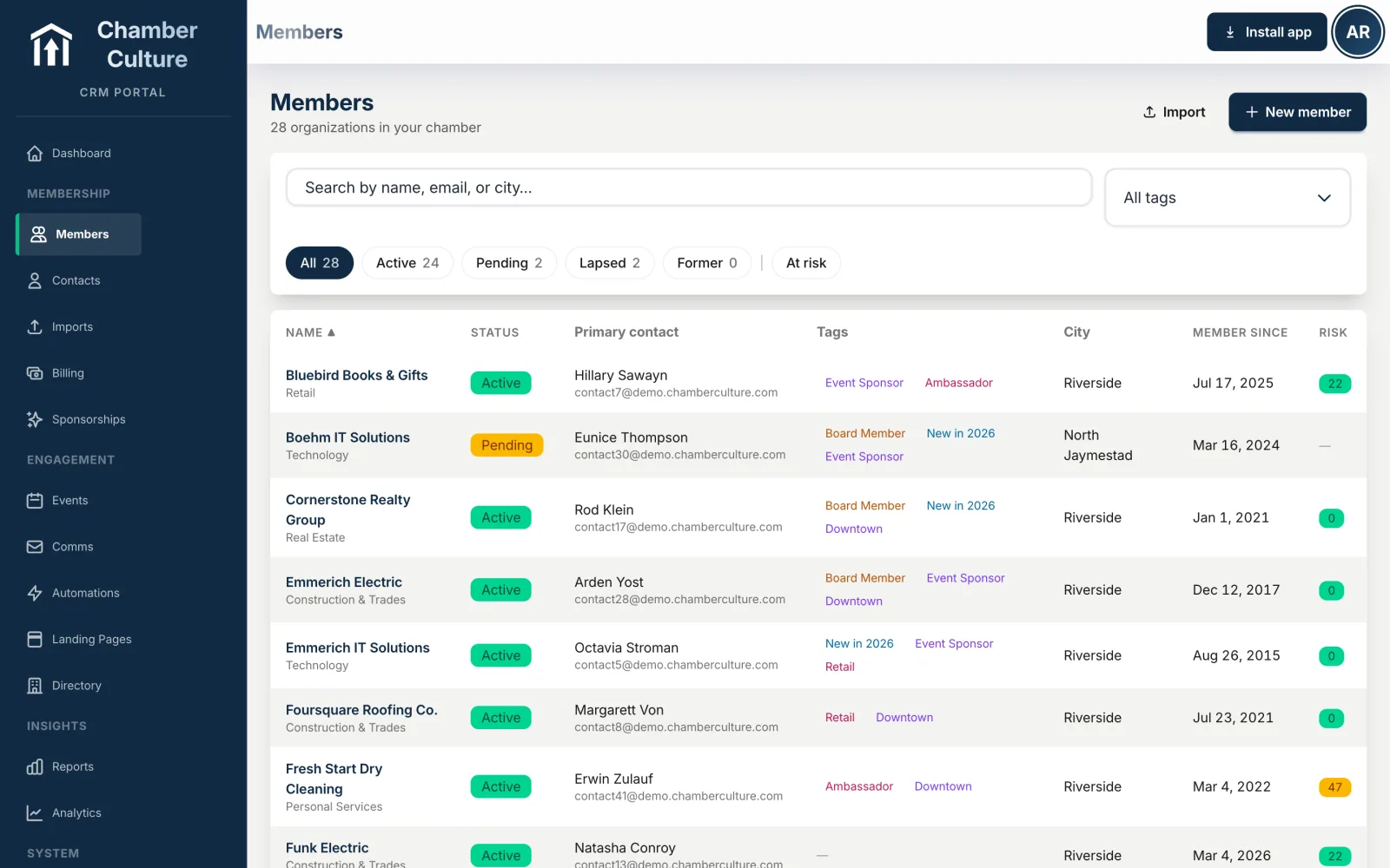 CRM member management