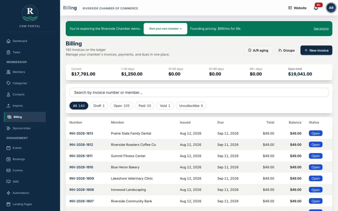Dues management and a two-way QuickBooks Online sync should be standard tools in your chamber workspace.